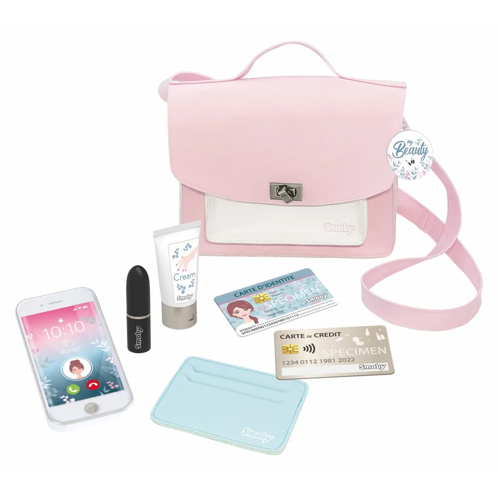 Детская сумочка на плечо Smoby My Beauty 320160 розовая с 7 аксессуарами от 3 лет