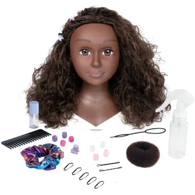 Игровая голова для причёсок Smoby My Beauty 320318WEB брюнетка с 23 аксессуарами от 3 лет