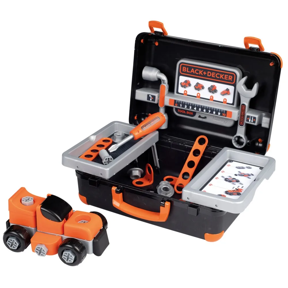 Детский чемоданчик с инструментами Smoby Black 360904 & Decker с 39 аксессуарами от 3 лет