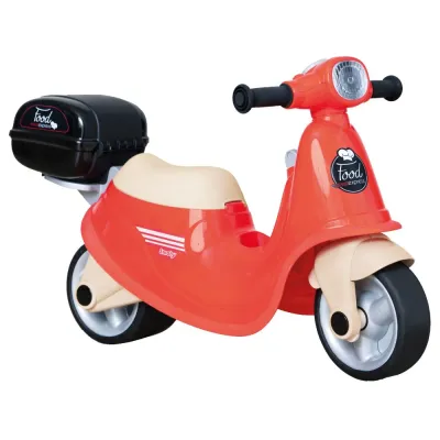 Детская каталка-скутер Smoby 721007 ретро с багажником для малышей от 18 месяцев