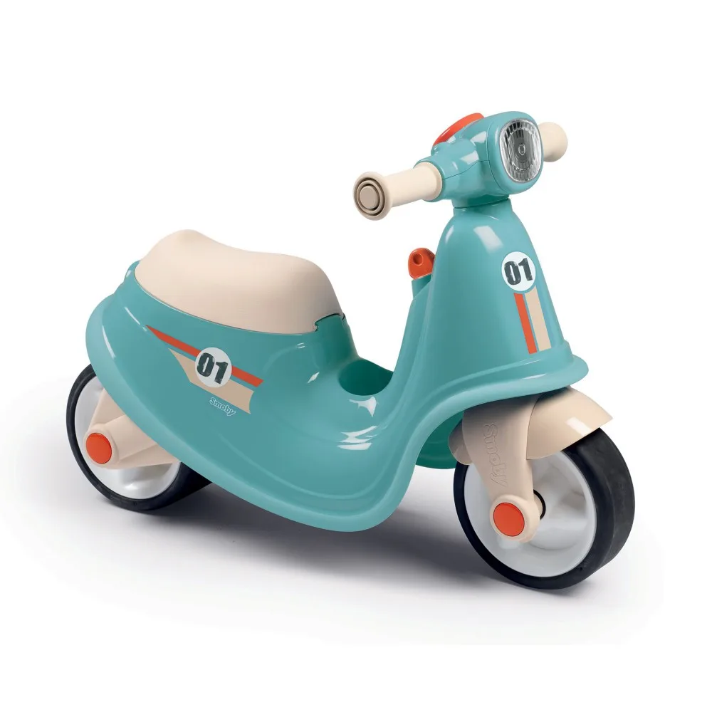Детская каталка-скутер Smoby 721006 синяя с тихими колёсами для малышей от 18 месяцев