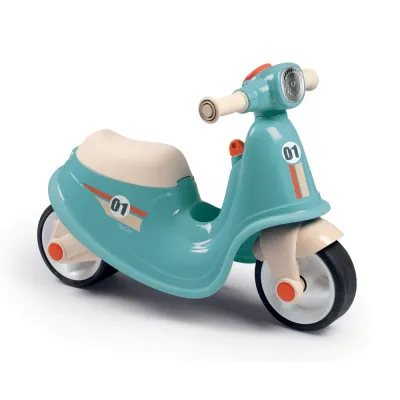 Детская каталка-скутер Smoby 721006 синяя с тихими колёсами для малышей от 18 месяцев