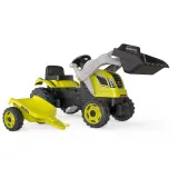 Детский педальный трактор Smoby Farmer MAX 710132 с ковшом и прицепом зелёный от 3 лет — фото 3