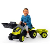 Детский педальный трактор Smoby Farmer MAX 710132 с ковшом и прицепом зелёный от 3 лет — фото 5