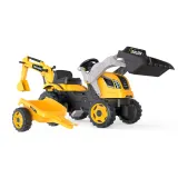 Детский педальный трактор Smoby Builder MAX 710304 с ковшом экскаватором и прицепом жёлтый от 3 лет — фото 3