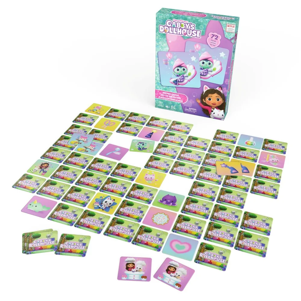 Настольная игра Spin Master 6068353 «Кошкин дом Габби» Мемори 72 карты 6068353