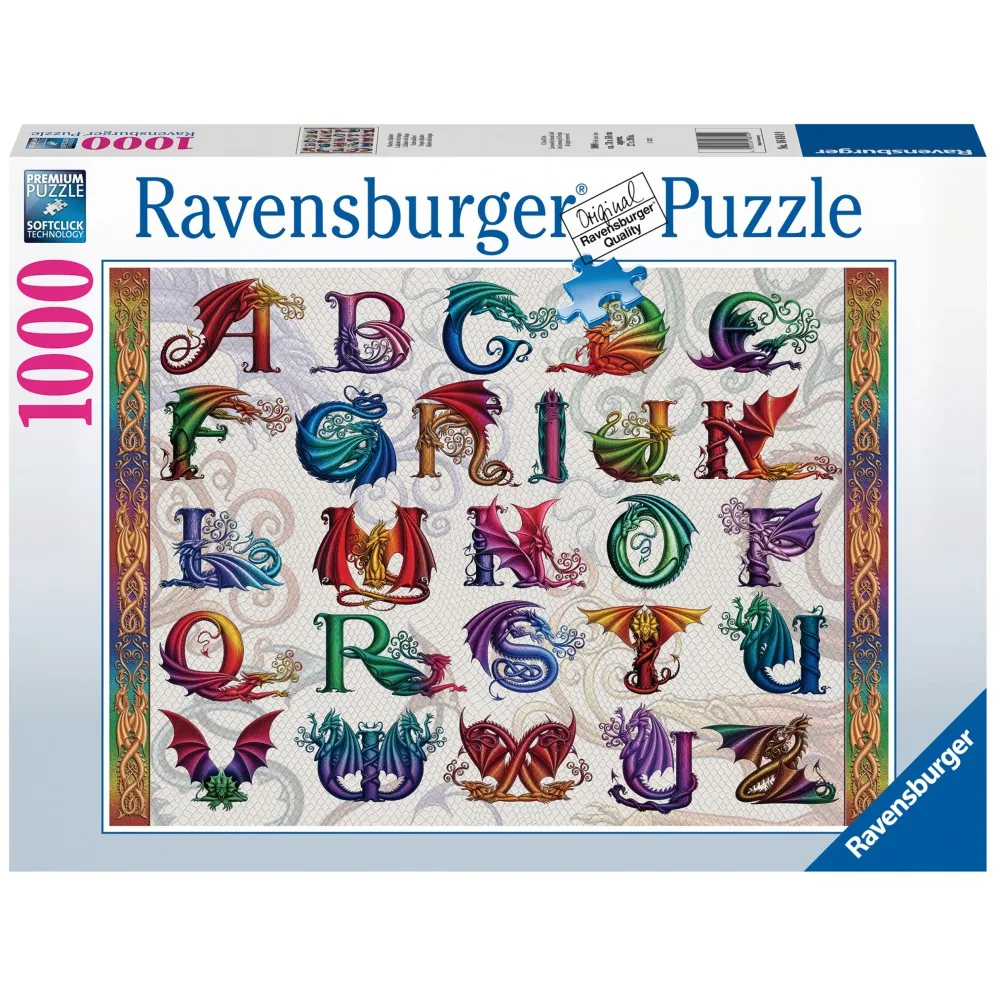 Пазл Ravensburger 168149 Алфавит драконов 1000 элементов 168149