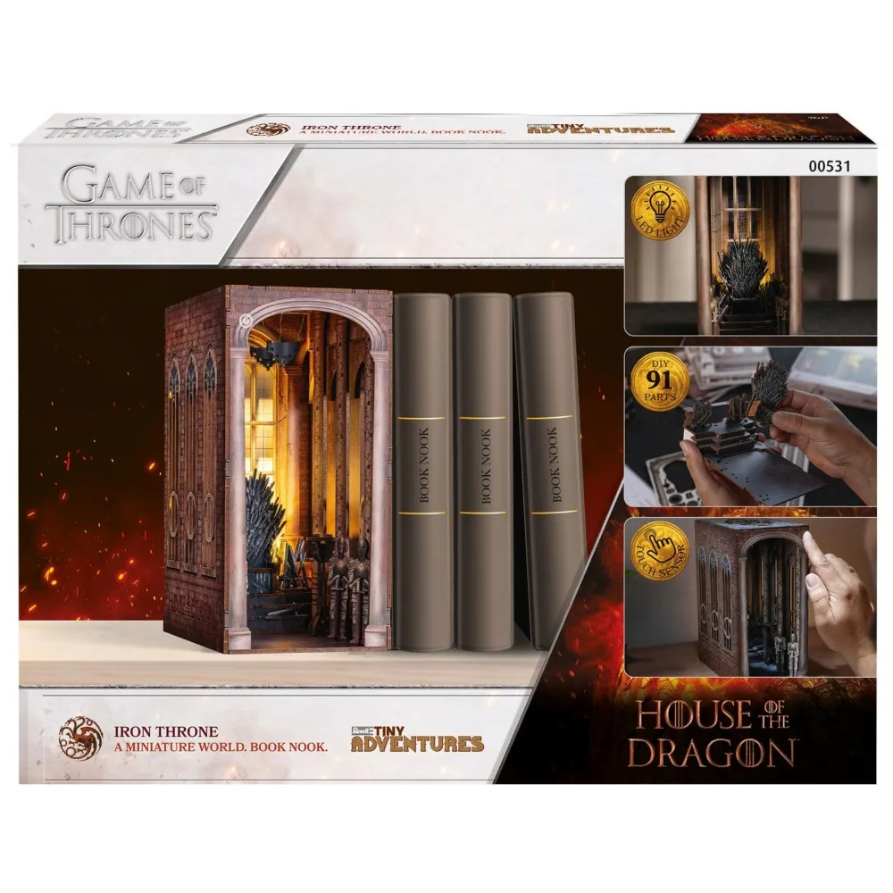 Конструктор-диорама Revell Tiny Adventures Book Nook 00531 Дом Дракона Железный трон DIY 91 деталь 00531