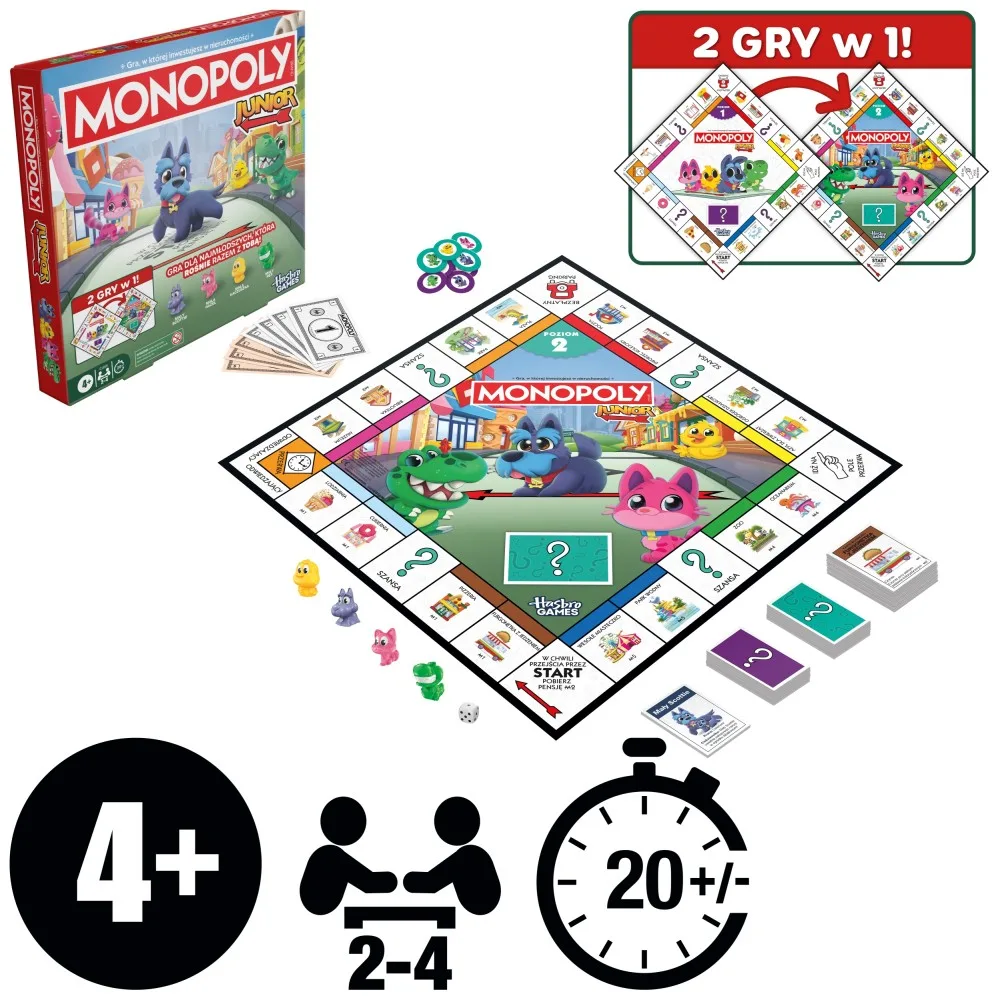 Настольная игра Hasbro G1856 Монополия Джуниор 2в1 для детей G1856