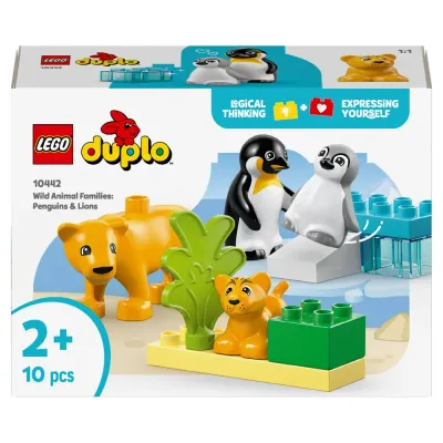 Конструктор LEGO DUPLO Town 10442 Семьи диких животных Пингвины и львы арт. 10442 10 дет