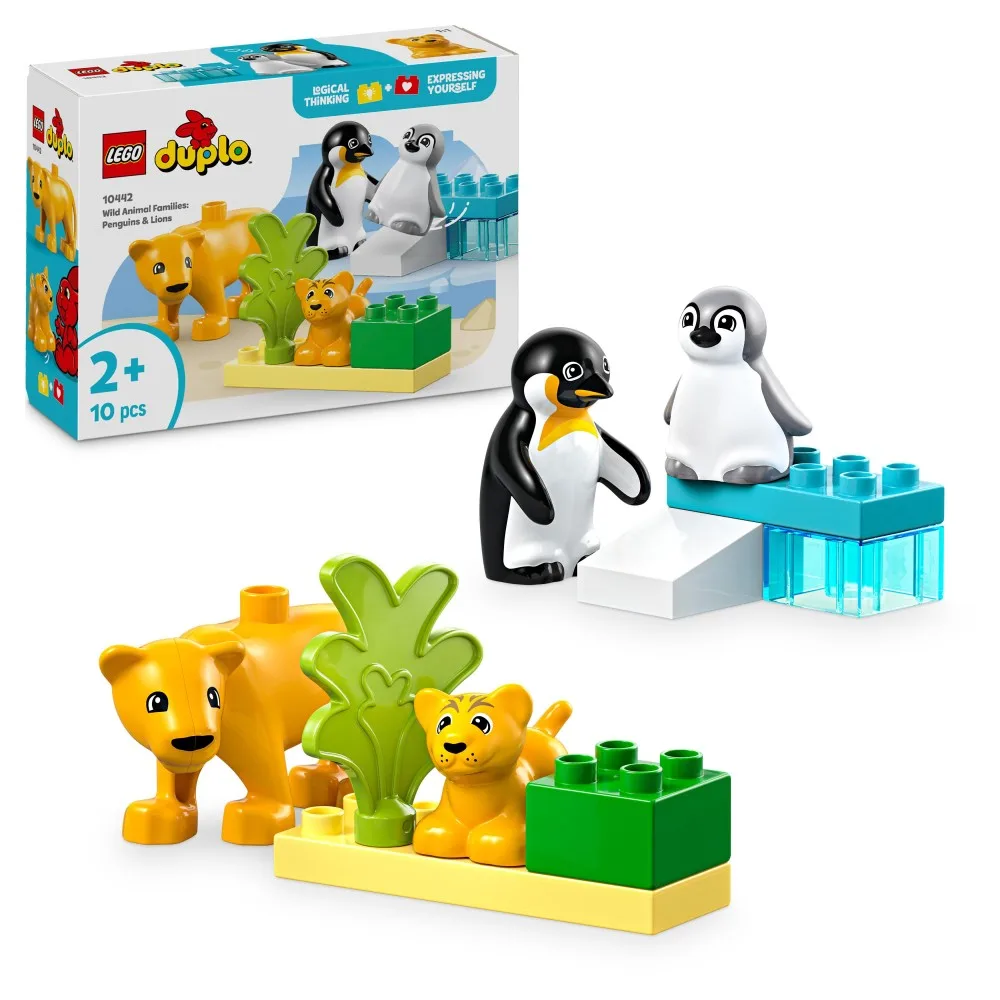 Конструктор LEGO DUPLO Town 10442 Семьи диких животных Пингвины и львы арт. 10442 10 дет