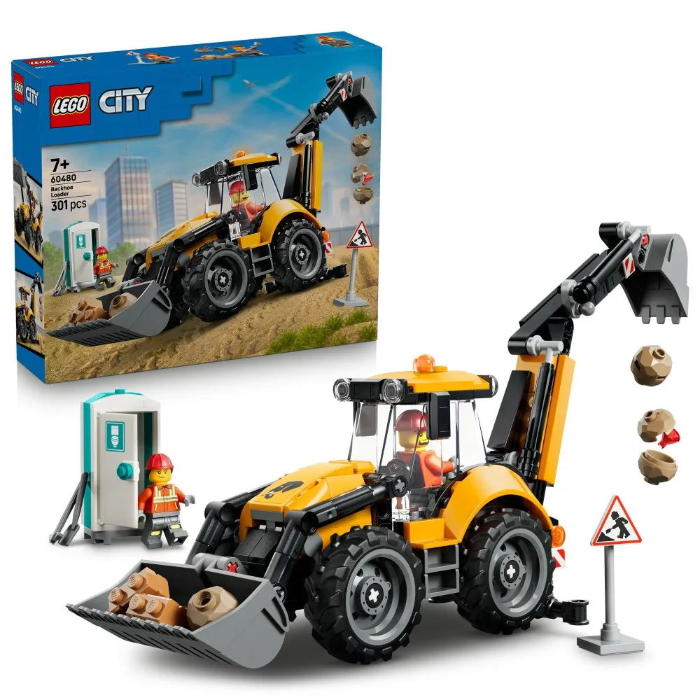 Конструктор LEGO City 60480 Жёлтый экскаватор-погрузчик