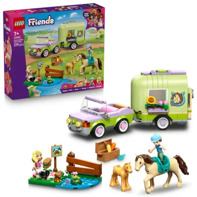Конструктор LEGO Friends 42695 Прицеп с лошадью и жеребёнком