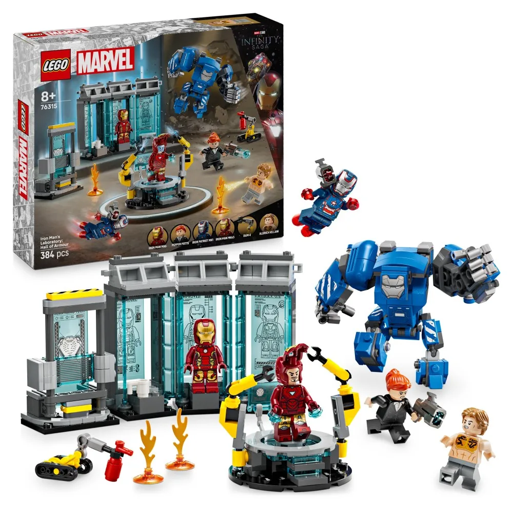 Конструктор LEGO Marvel Super Heroes 76315 Лаборатория Железного человека: Оружейная комната
