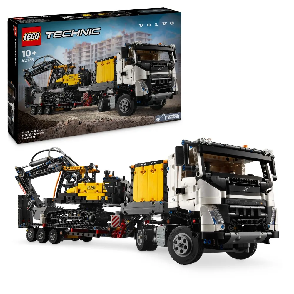Конструктор LEGO Technic Volvo FMX 42175 и электрический экскаватор EC230