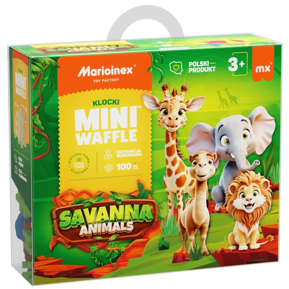 Конструктор Marioinex Mini Waffle 907085 Животные саванна 100 деталей арт. 907085 / Конструктор Мариоинекс