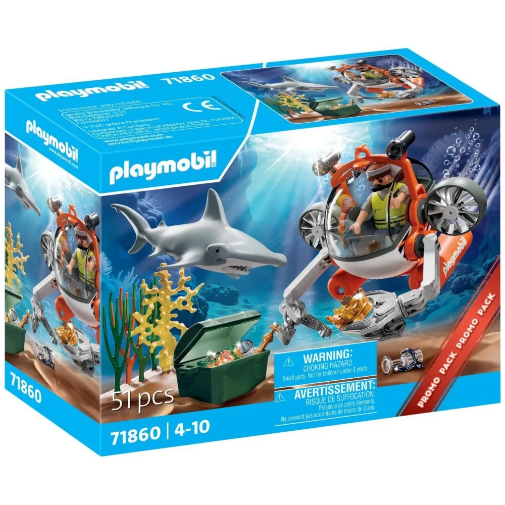 Playmobil Action Heroes 71860 Поиск сокровищ на подводной лодке 51 деталь