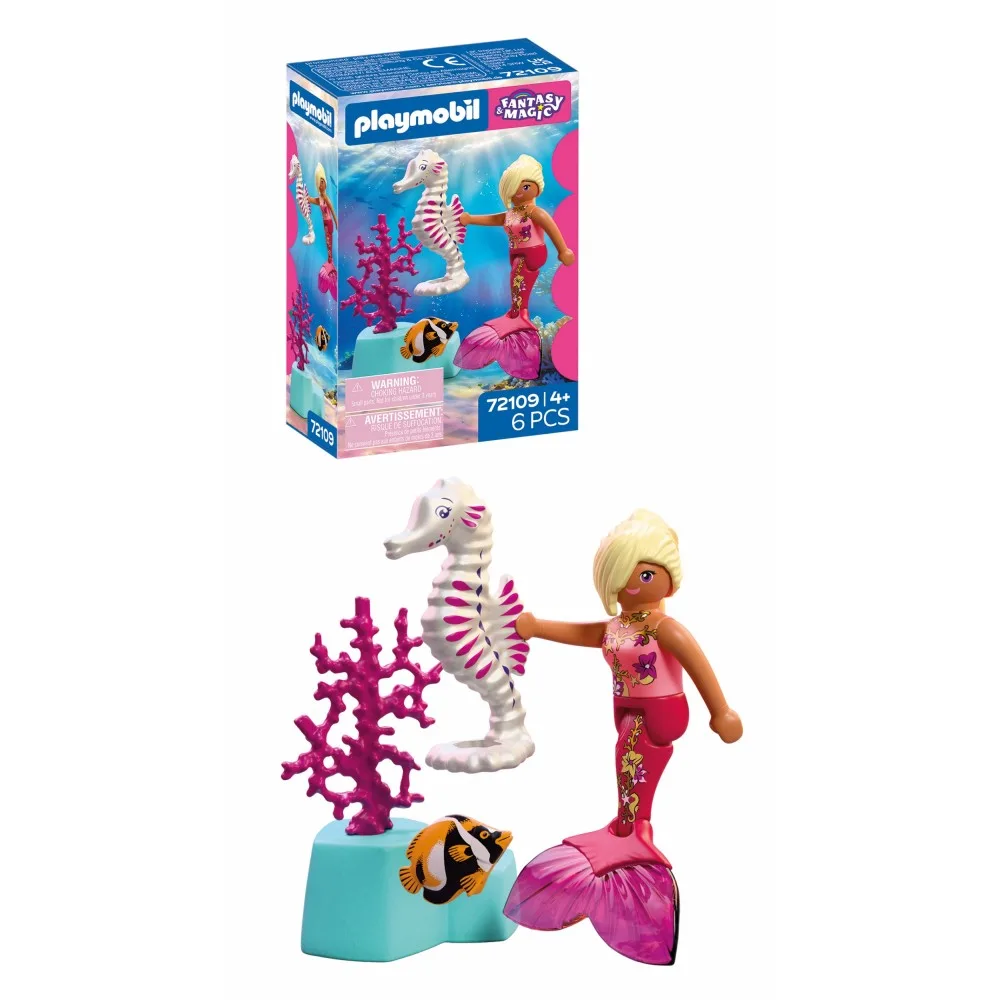 Playmobil Fantasy 72109 & Magic Русалка с морским коньком 6 деталей