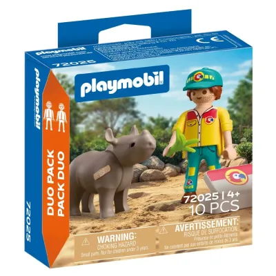 Игровой набор Playmobil 72025 «Лесной смотритель с носорогом» набор из 2 фигурок 72025