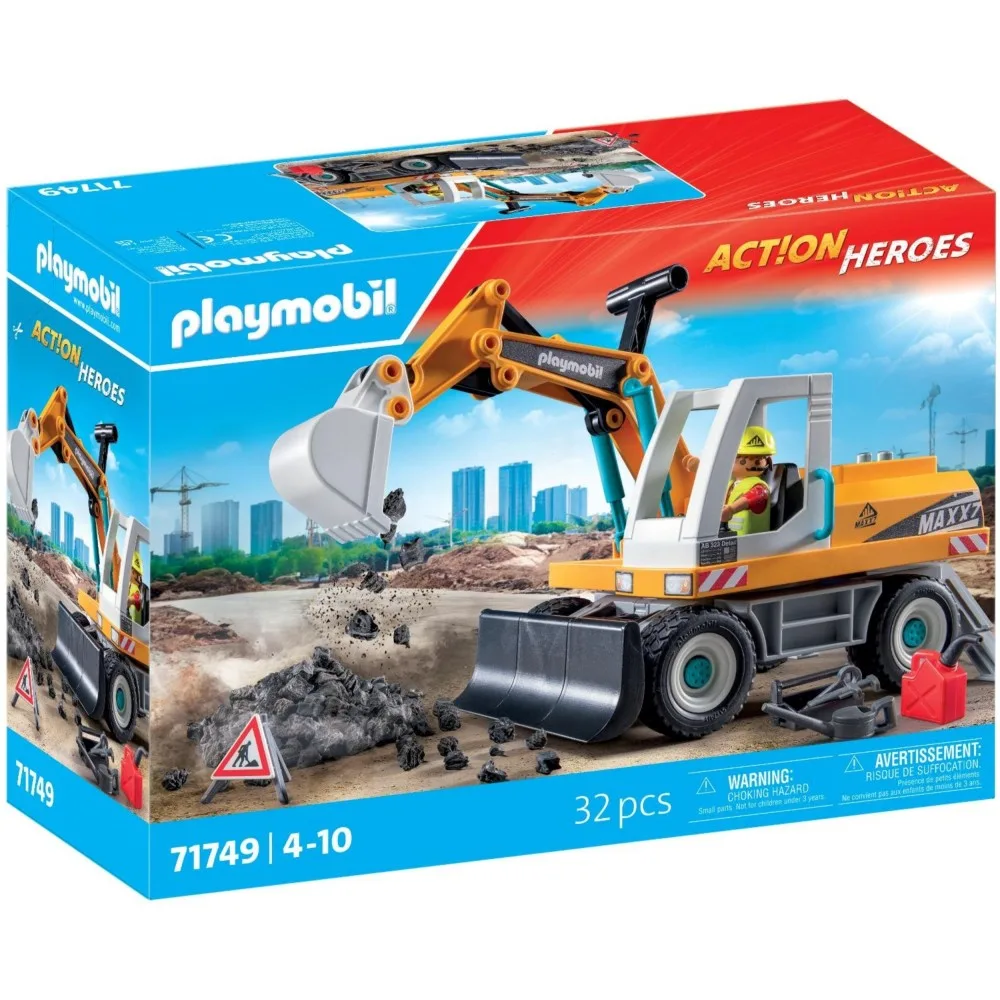Playmobil Action Heroes 71749 Большой экскаватор с ковшом 32 детали