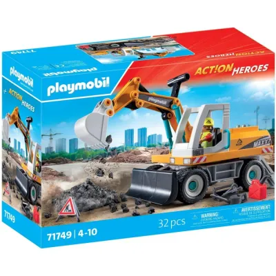 Playmobil Action Heroes 71749 Большой экскаватор с ковшом 32 детали