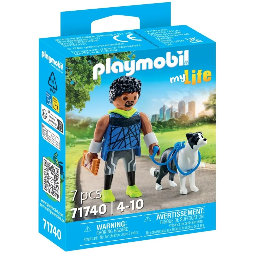 Playmobil 71740 my Life Бегун с бордер-колли 7 деталей
