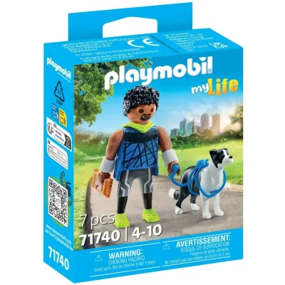 Playmobil 71740 my Life Бегун с бордер-колли 7 деталей