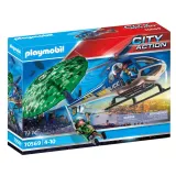 Игровой набор Playmobil 70569 Полицейский вертолёт Побег с парашютом 70569 19 деталей — фото 1