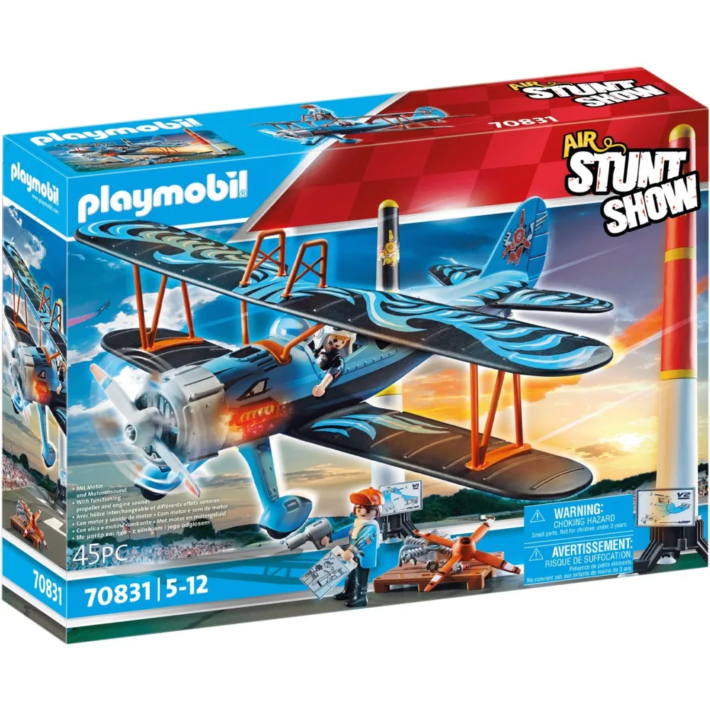 Игровой набор Playmobil 70831 Воздушное каскадёрское шоу Биплан Феникс 70831 45 деталей