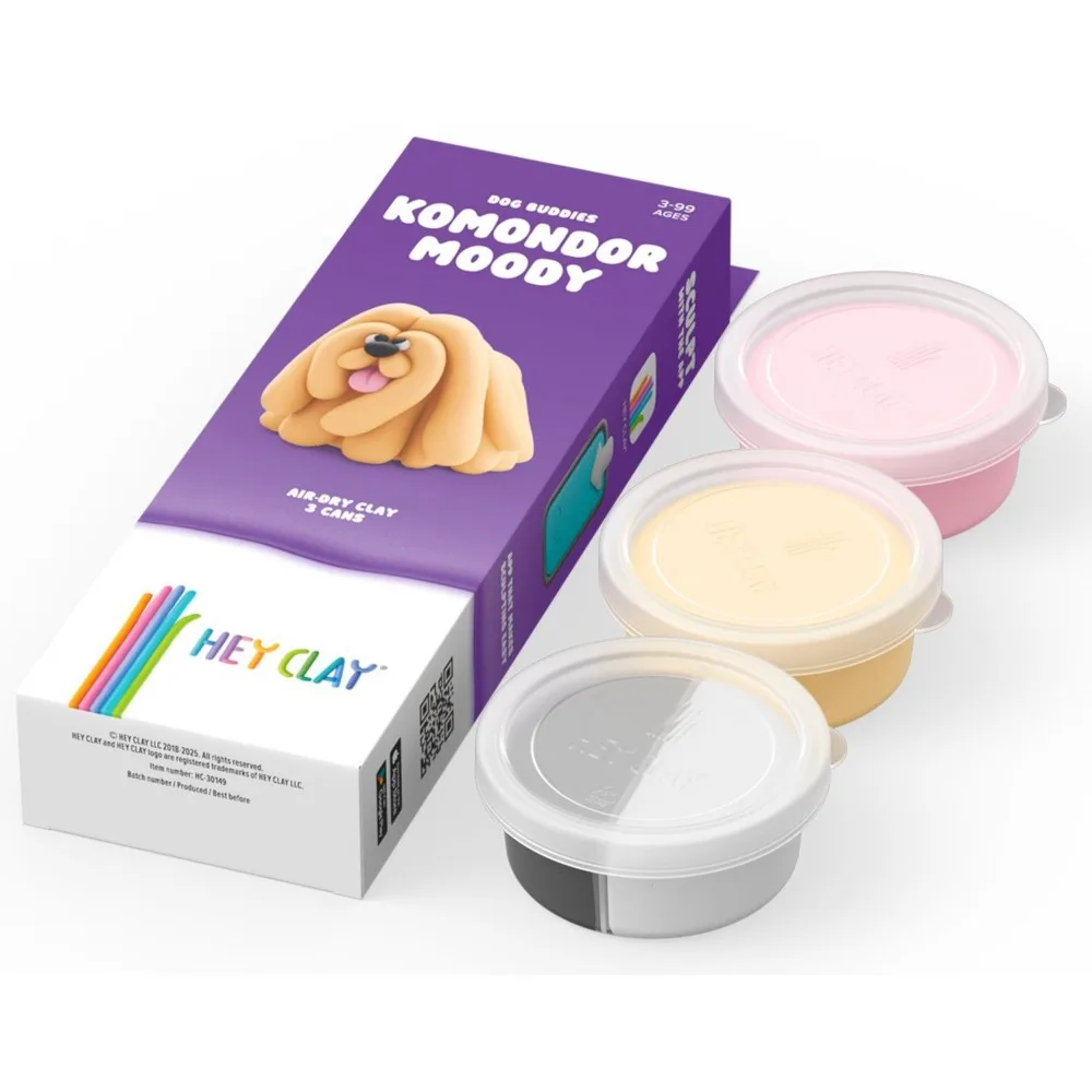Набор для лепки Hey Clay HCL30149 «Собачки-друзья: Комондор» 3 баночки массы с аксессуарами HCL30149
