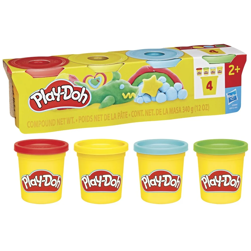 Hasbro G0512 G0688 — Набор с пластилином Play-Doh Классические цвета набор из 4 тюбиков G0688