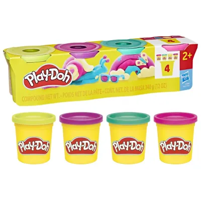 Hasbro G0512 G0689 — Набор с пластилином Play-Doh Яркие цвета набор из 4 тюбиков G0689