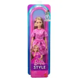 Mattel JJN62 — Модная кукла Barbie Style №249 в розовом наряде с узором пейсли JJN62 — фото 7