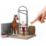 Schleich S 42792 — Мойка для лошадей Софии с мерином American Saddlebred Horse Club — фото 5