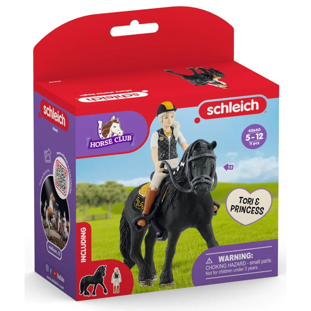 Schleich S 42640 — Тори и Принцесса, фризская кобыла