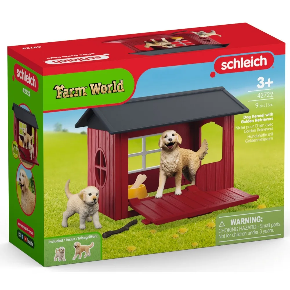 Schleich S 42722 — Будка для собак с золотистыми ретриверами