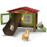 Schleich S 42728 — Клетка для кроликов с семьёй кроликов породы Львиная голова — фото 2