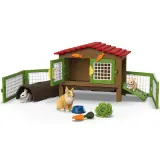 Schleich S 42728 — Клетка для кроликов с семьёй кроликов породы Львиная голова — фото 4