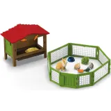 Schleich S 42728 — Клетка для кроликов с семьёй кроликов породы Львиная голова — фото 5