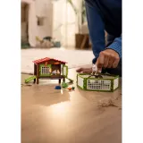 Schleich S 42728 — Клетка для кроликов с семьёй кроликов породы Львиная голова — фото 8