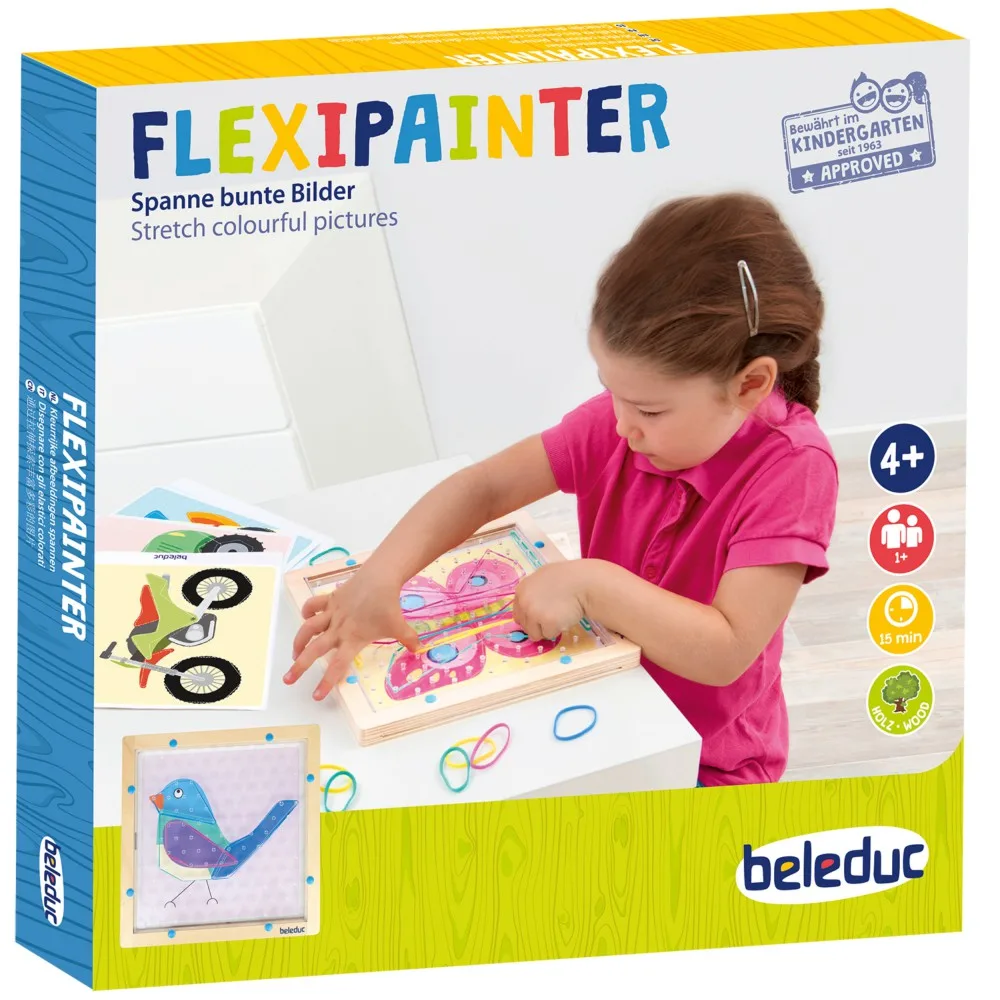 Beleduc 21120X «Flexipainter» — деревянная доска-головоломка с резинками, 34 детали 21120X