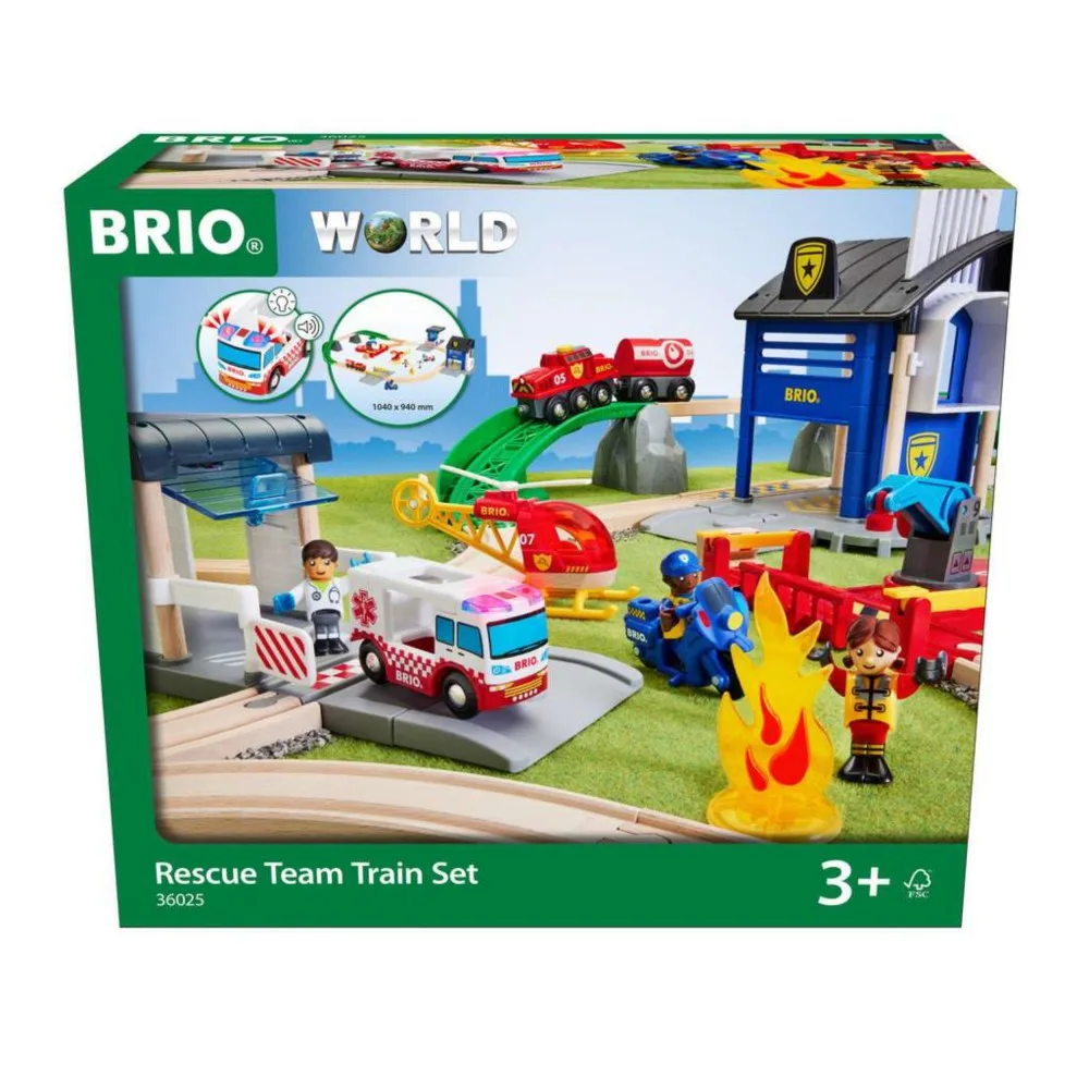 BRIO 36025 «Набор Deluxe «Пожарная служба и полиция», 38 деталей» 36025