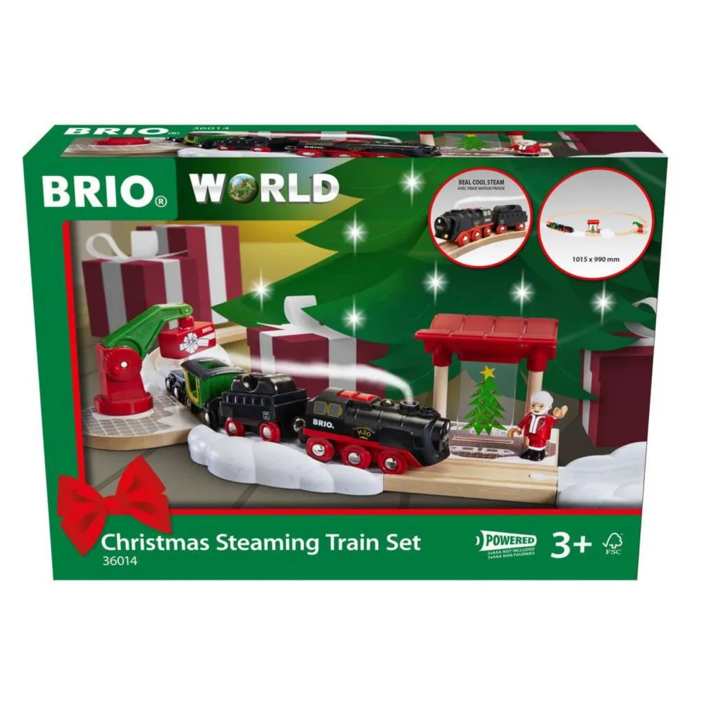 BRIO 36014 «Рождественский набор с паровозом на батарейках, 26 деталей» 36014