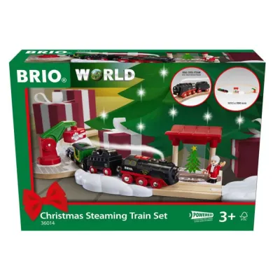 BRIO 36014 «Рождественский набор с паровозом на батарейках, 26 деталей» 36014