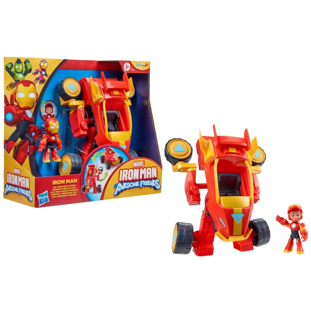 Hasbro G1474 — Робот-мех 2-в-1 Iron Man с фигуркой Marvel: Железный человек и суперкоманда G1474