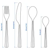 IKEA SJUGÄLSHAJ (ИКЕА ШУГЭЛСХАЙ) — Набор столовых приборов, 24 предмета, нержавеющая сталь. — фото 4