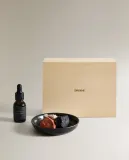 Zara Home Аромадиффузор набор: эфирное масло Velvet Cuir 15 мл, вулканические камни и керамическая чаша, аромат кожа-шафран-мускус, коричневый — фото 5