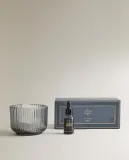 Zara Home Аромадиффузор набор: эфирное масло Luminous Saffron 15 мл, вулканические камни и керамическая чаша, пряный древесный аромат, Горчичный — фото 3