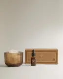 Zara Home Аромадиффузор набор: эфирное масло Majestic Oud 15 мл, вулканические камни и керамическая чаша, восточный древесный аромат, Коричневый — фото 5