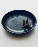 Zara Home Подставка для благовоний, подставка-тарелка из каменной керамики, Чёрный — фото 1